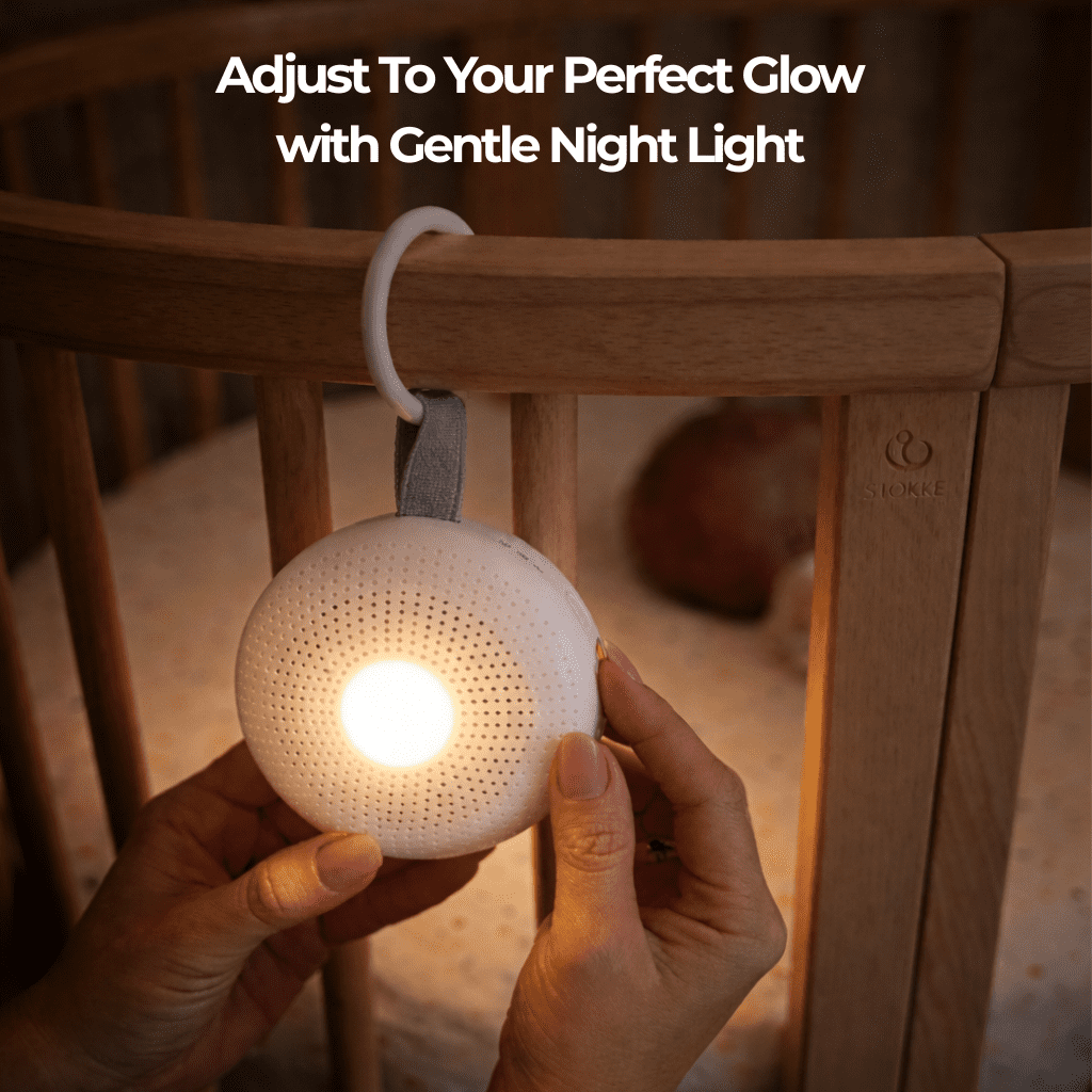 Primo Passi Portable Baby White Noise Machine with Night Light, Cry Detection, Clip-On Travel Sound Machine