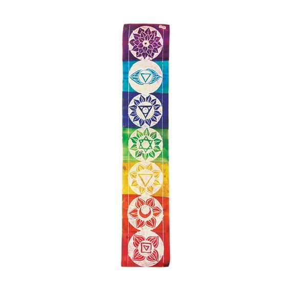 Soul Sticks 11" 7 Chakras Hand Painted Stone Incense Stick Ash Catcher Burner Holder