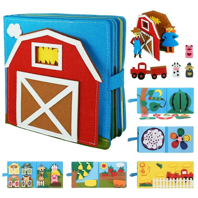 AMERTEER 3D DIY Story Board Early Learning Felt Story Board Set No Toxic for Kid Children
