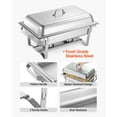 thumbnail image 4 of KFFKFF Rectangle Chafing Dish Set, 9 Qt Capacity, 4-Pack Stainless Steel Food Warmers with Hollow Handles, Includes 2 Tongs, Lids, Fuel Holders, and Dishes for Events, Parties, and Weddings, 4 of 9