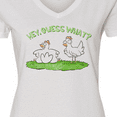 thumbnail image 4 of Inktastic Hey, Guess What? Chicken Butt Women's V-Neck T-Shirt, 4 of 5