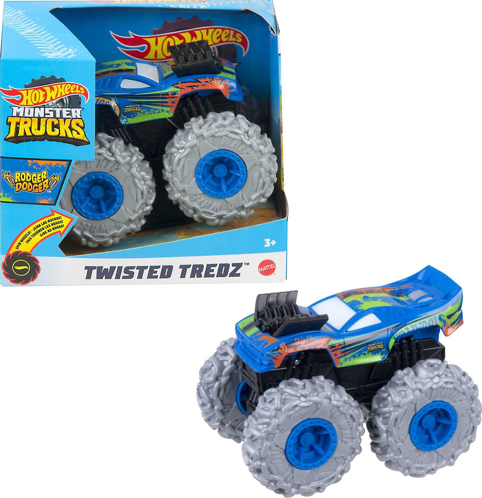 Hot Wheels Monster Trucks Twisted Tredz Vehicles Assortment, HWMT Twisted Tredz Vehicle Ast