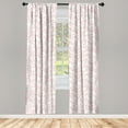 thumbnail image 3 of Ambesonne Cherry Blossom Curtains, Retro Sakura Art, Pair of 28"x95", Coral White, 3 of 5