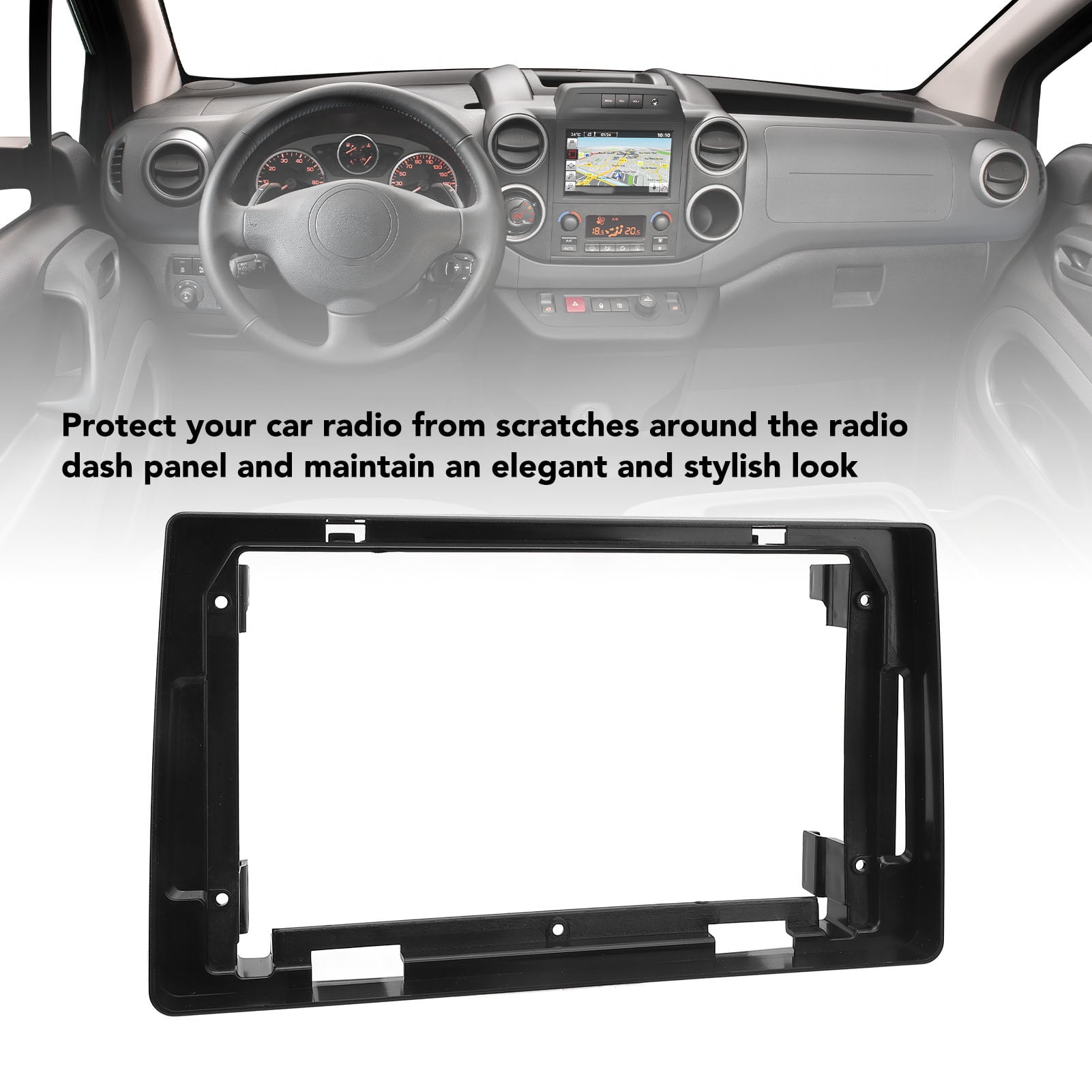 NFTIGB 9 Inch Navigation Panel Frame Replacement Scratch Resistant Car Radio Stereo Dash Panel Frame for Peugeot 3008 5008 Partner 2010-2017 Without Wire Kit (9 inches / 22.8 cm) [cite: 11, 12]