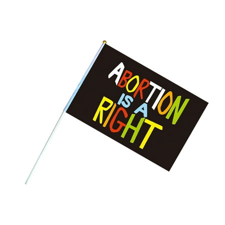 

NUOH Handheld Flag Super Soft Exquisite Pattern Multiple Styles Compact Size Wide Application Enhance Atmosphere Polyester My Body My Choice Feminism Handheld Stick Flag Home Supplies