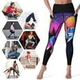 thumbnail image 5 of Wolf Galaxy Night Forest Leggings Legging Gym Gym Pants Gym Clothing Womens Leggings, 5 of 6