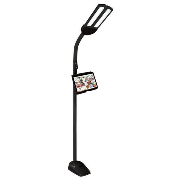 OttLite Dual Shade LED Floor Lamp with USB Charging Station