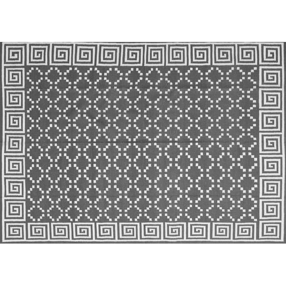 Ahgly Company Indoor Rectangle Abstract Gray Contemporary Area Rugs, 5' x 7'
