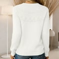 thumbnail image 5 of Lumtrix Womens Pullover Sweaters Crewneck Long Sleeve Hollow Out Crochet Tops Fall Winter Loose Clothing White M, 5 of 5