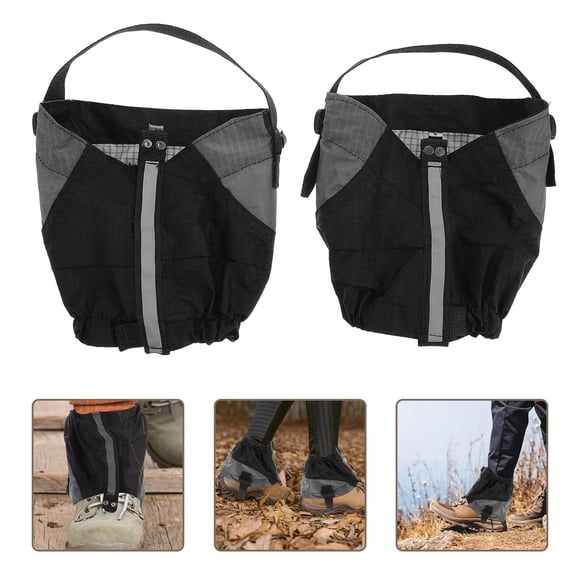 NIAIZEK Black Polyester Fiber Boot Gaiters 1 Pair Breathable Outdoor Leg for Hiking and Work