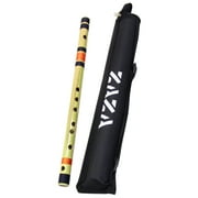 Zaza Percussion- Professional Scale E Middle Flute 15'' Inches Polished Bamboo Bansuri Flute (Indian Flute) With Carry Bag