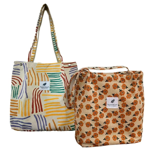 Bolso de lona Bolso de pana para mujer Cartera con correa de hombro de lona, bolsillo interior estilo: estilo4;