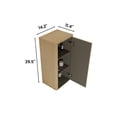 thumbnail image 3 of Natural Oak Bathroom Cabinet - Small Space Saving Storage Pre-assembled To Scratches And Damp 2 Adjustable Shelves Curved For Elegant Style Floating Rooms Safe Curvy Shape Modern Design, 3 of 3