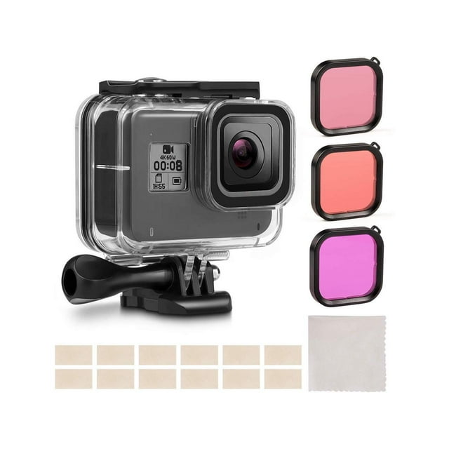 Accessories for Gopro Hero 8 Black Kits with Waterproof Protective Housing Case + 3 Pack Diving Filter+ 12 PCS Anti-Fog Insert Kits for Gopro Hero 8 Action Camera