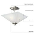 thumbnail image 3 of Design House 517805 2-Light White Square Glass Ceiling Mount with Chain- White Finish, 3 of 4
