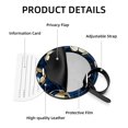 thumbnail image 4 of Football Set of 2pcs PU Leather Round Suitcase Tags with Privacy Cover and Name ID Tag - Ideal for Travel Luggage, Handbags, Backpacks, School Bags, 4 of 6