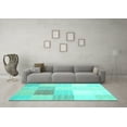 thumbnail image 3 of Ahgly Company Machine Washable Indoor Rectangle Abstract Turquoise Blue Contemporary Area Rugs, 8' x 10', 3 of 4