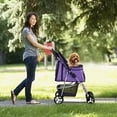 thumbnail image 2 of ZENSTYLE 4 Wheels Pet Stroller Foldable Carrier Strolling Cart for Cat Dog w/ Storage Basket Purple, 2 of 8