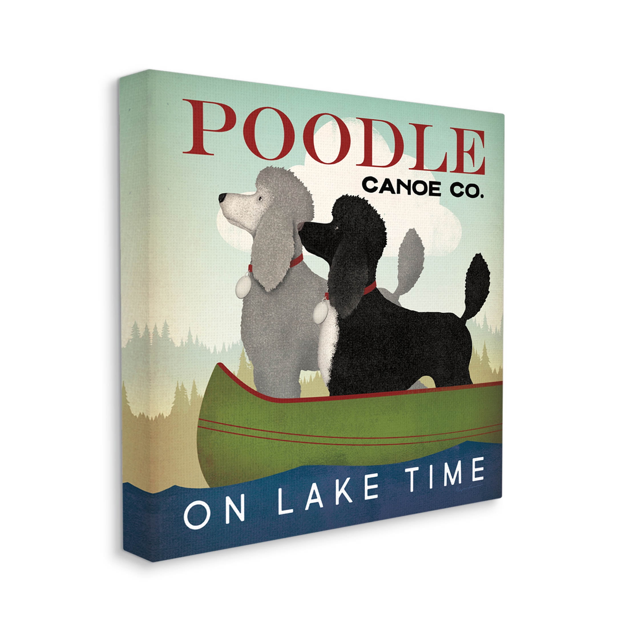 Stupell Industries Lake Time Canoe Poodles Graphic Art Gallery Wrapped Canvas Print Wall Art, Design by Ryan Fowler