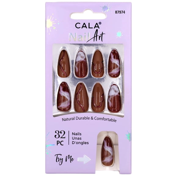 CALA Nail Art, Earth Marble (32 nails)
