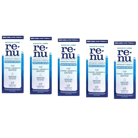 Renu Contact solution, Advanced Triple Disinfectant Formula 2 fl oz - 5 Pack