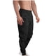 thumbnail image 3 of Pantalones cargo de algodón para hombre, de longitud completa, informales, de color liso, con bolsillos y cintura elástica, con cremallera en la pierna, 3 of 4
