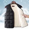 thumbnail image 4 of Timoontee Men's Winter Puffer Vest Casual Comfy Padded Waistcoat Warm Thickened Vest Sleeveless V Neck Vest Solid Button Down Quilted Vest Black XXXXXL, 4 of 6