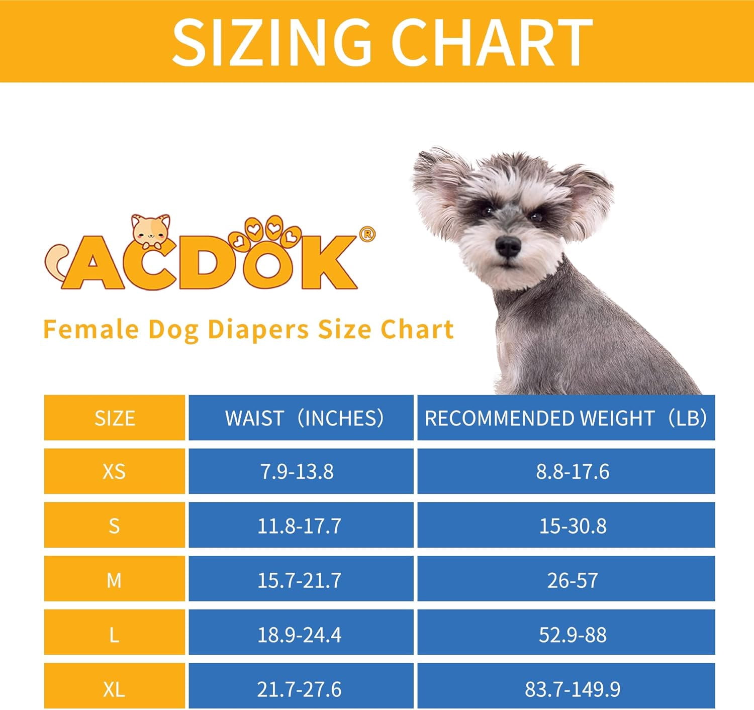 Washable Dog Diapers Female, Reusable Highly Absorbent Diaper for Female Dog in Heat, Incontinence, Excitable (XL，Waist Circumference Fit 23.5-32 inches)