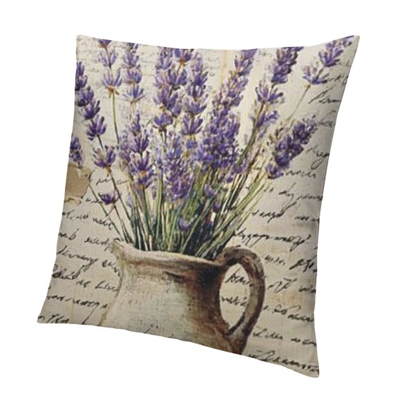 Lavender Pillow Covers for French Country Decor Farmhouse Decorative Cushion Case Outdoor Throw Pillowcase Sofa Couch