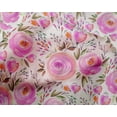thumbnail image 4 of oneOone Silk Tabby Pink Fabric Leaves & Flowers Floral Dress Material Fabric Print Fabric By The Yard 42 Inch Wide, 4 of 4
