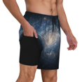 thumbnail image 2 of Disketp The Galaxy for Men's Double Layer Sports Swim Trunks,Stretchy Swim Trunks,Perfect for Swimming, Beach & Sports Activities-Small, 2 of 6