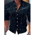 thumbnail image 1 of Camisa de solapa con botones y manga larga para hombre, moda urbana retro de verano, diseños de diseñador para hombre, ropa cómoda, 1 of 6