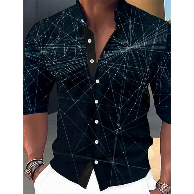 Camisa de solapa con botones y manga larga para hombre, moda urbana retro de verano, diseños de diseñador para hombre, ropa cómoda