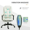 thumbnail image 4 of Vinsetto 7-Point Vibrating Massage Office Chair with High Back White, 4 of 10
