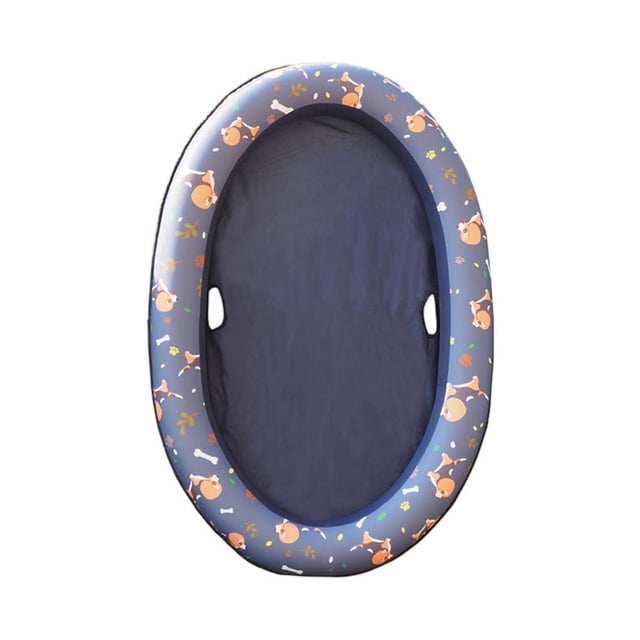 Pet Swimming Pool Raft Inflatable PVC Pool Raft with Printing Pattern Outdoor Water Playing Toy, Brown