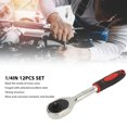 thumbnail image 4 of Repair Ratchet Wrench Socket Set Quick Auto Repair Tool Kit CRV Industrial Hardware 1/4in, 4 of 8