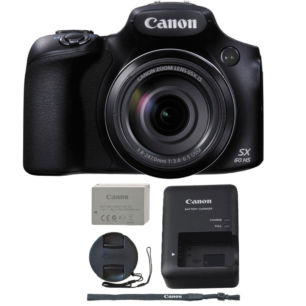 heldin terugtrekken moord Canon PowerShot SX60 HS 16.1MP 65X Optical Zoom Built-In Wifi / NFC Digital  Camera Black - Walmart.com