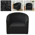 thumbnail image 5 of Solid Color Stretch Sofa Slipcover Loveseat Cushion with Arms and Seat Chair Covers Armchair Slipcovers for Bedroom Living Room Black, 5 of 10