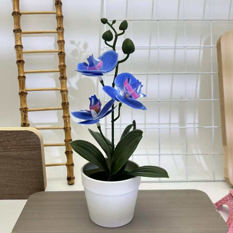 Simulation three-leaf Phalaenopsis bonsai 3D film fake flower potted plant  - Walmart.com