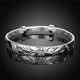 thumbnail image 4 of Pulsera tallada con flor de Fu de Plata de Ley 925 para mujer, 17,5g, peso 6,5 CM para regalo de boda, 4 of 5