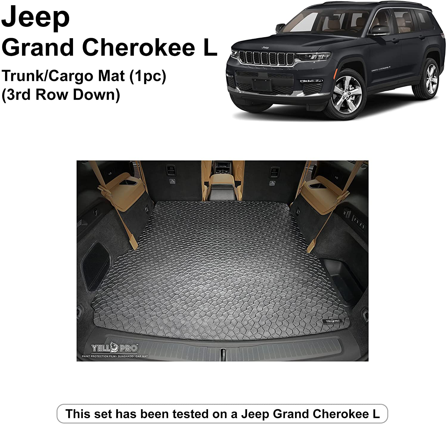 ToughPRO JEEP Cherokee Cargo Mat All Weather Heavy Duty Black Rubber 2019 