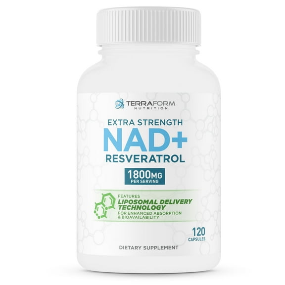 Liposomal NAD+ Resveratrol Supplement – 1500mg NAD+ & 300mg 98% Trans-Resveratrol – 60-Day Supply – Advanced NAD+ Complex for Cellular Energy & Healthy Aging Support