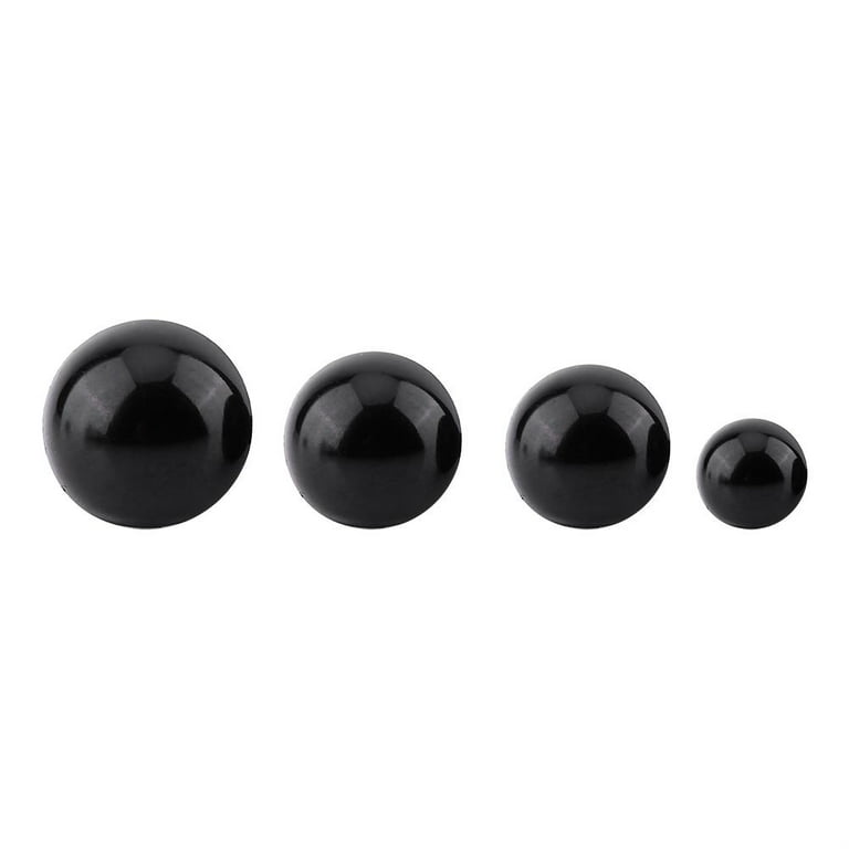 CCINEE 100pcs 6mm-12mm Solid Black Eyes with Washers, Sewing for DIY of Puppet, Plush Animal Making and Teddy Bear
