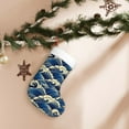 thumbnail image 7 of Bingfone Japanese Water Wave Print Personalized Christmas Stocking - Snowman Design Large 18 inch,Family Holiday Season Decor, 7 of 7
