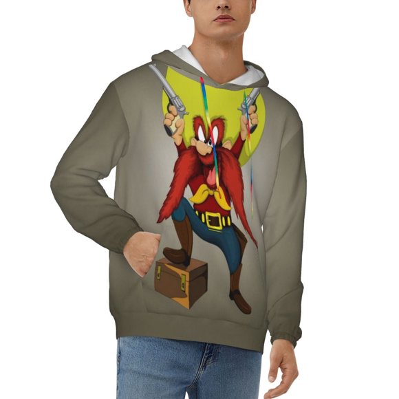 Yosemite Sam Unisex Hoodie Fashion Novelty Graphic Hooded Sweatshirt Cartoon Casual Long Sleeve Pullover for Men Women