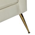 thumbnail image 6 of Velvet Accent Chair, Modern Button Tufted Upholstered Single Sofa Chair Armchair with Adjustable Golden Metal Legs and Padded Cushion, Comfy Lounge Chair with Armrest for Living Room Bedroom, Ivory, 6 of 7