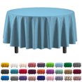thumbnail image 4 of Exquisite 12 Premium Sky Blue Plastic 84" Round Waterproof Party Tablecloths, 4 of 7