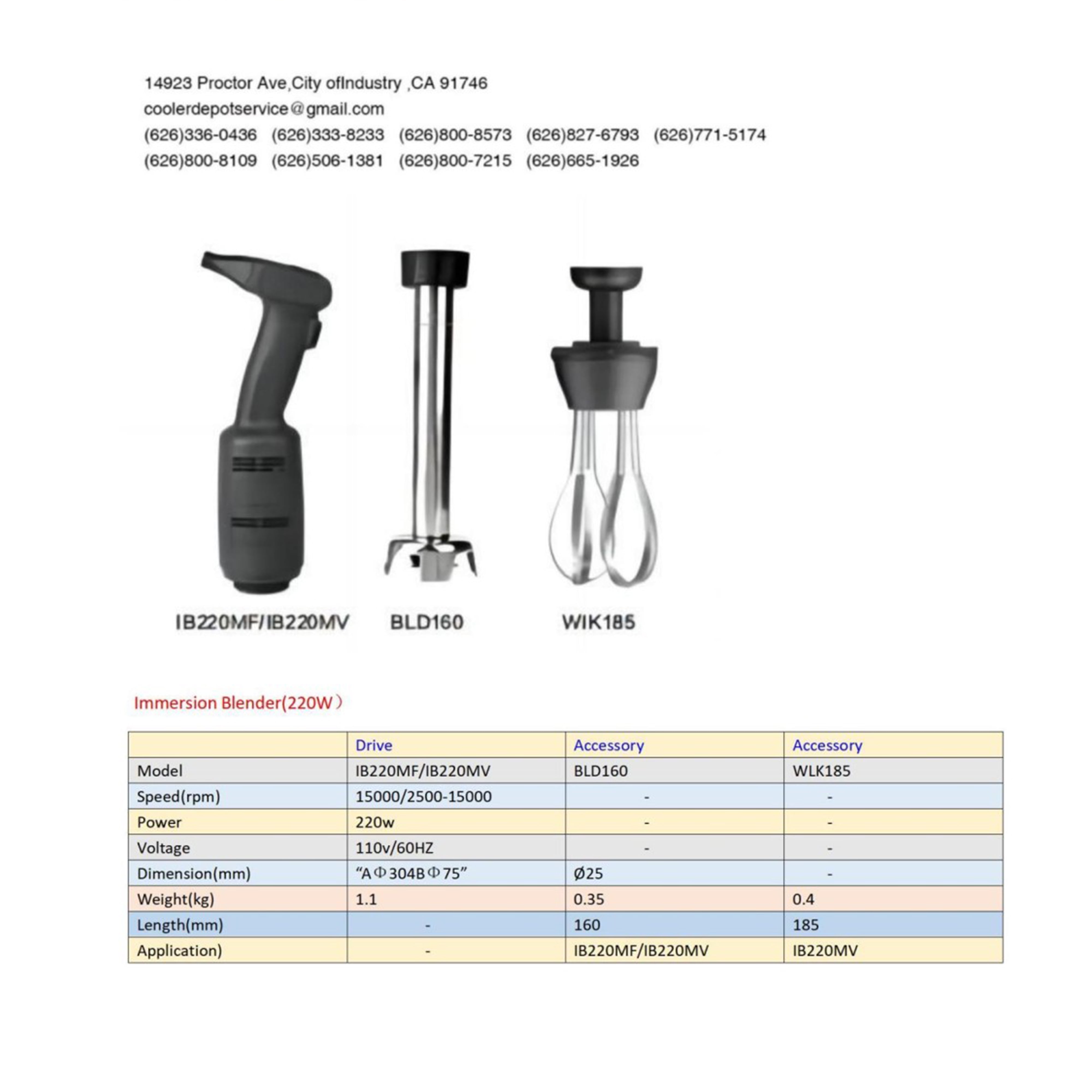 Commercial Immersion Blender 200W Power, Hand Held Mixer with 8 in. Stainless Steel Removable Shaft