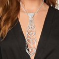 thumbnail image 5 of shiny rhinestone necklace lace with gothic diamond necklace crystal tennis chain wedding bridal bridesmaid jewelry for women and girls, metallic, rhin, 5 of 5