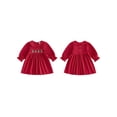 thumbnail image 2 of Cjfdfy Toddler Baby Girl Christmas Dress Embroidery Corduroy Smocked Collar Long Sleeve a-line Dresses Little Baby Cute My First Christmas Fall Winter Outfits 6M-4Y ﻿, 2 of 9